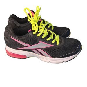 Reebok Running Mono Fusion Mesh Sneakers Tennis Shoes 8.5 Black Neon